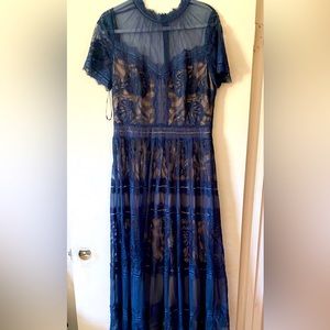 Camilla Tea-Length Dress - Navy